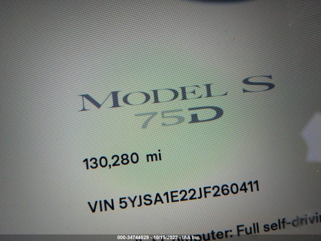 Tesla Model S 75d/100d/p100d 2018 5YJSA1E22JF260411 Image 8