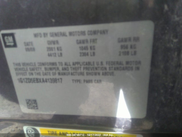 2010 CHEVROLET MALIBU LT W/2LT VIN: 1G1ZD5EBXA4139817