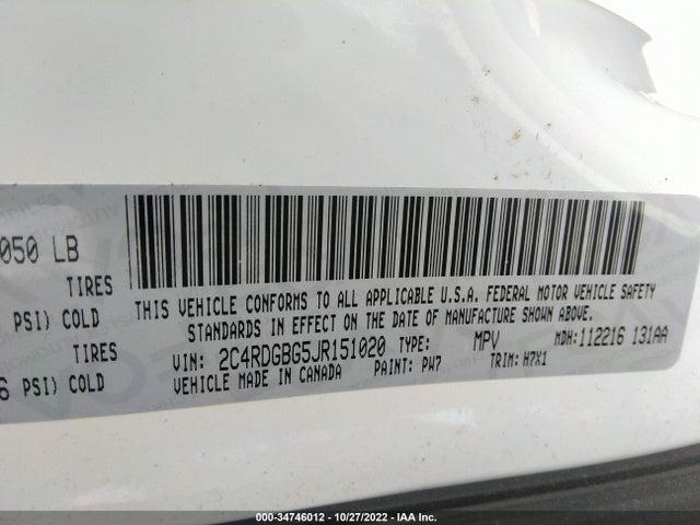 Dodge Grand Caravan Se 2018 2C4RDGBG5JR151020 Image 9