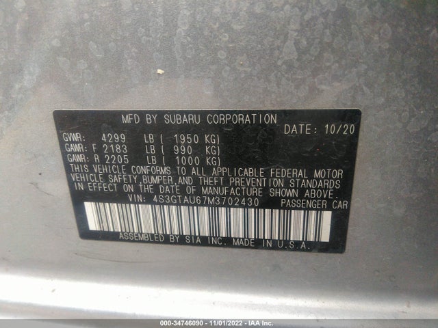 2021 Subaru Impreza, VIN: 4S3GTAU67M3702430