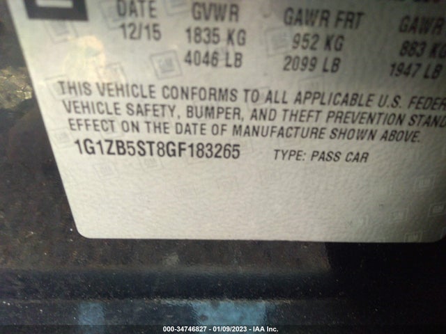 Chevrolet MALIBU LS 2016 1G1ZB5ST8GF183265 Image 10