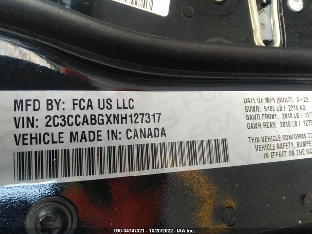 2022 Chrysler 300, VIN: 2C3CCABGXNH127317