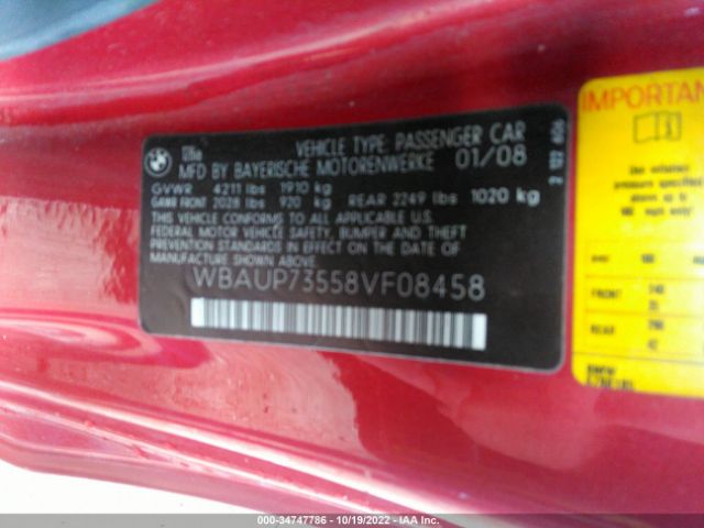 WBAUP73558VF08458 BMW 1 Series 128i