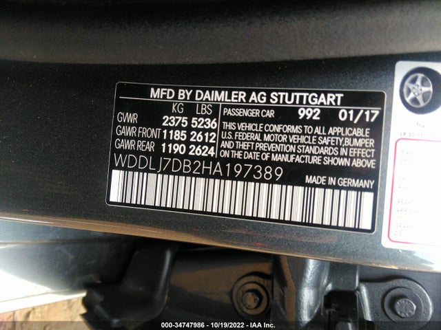 2017 Mercedes-Benz CLS-Class, VIN: WDDLJ7DB2HA197389