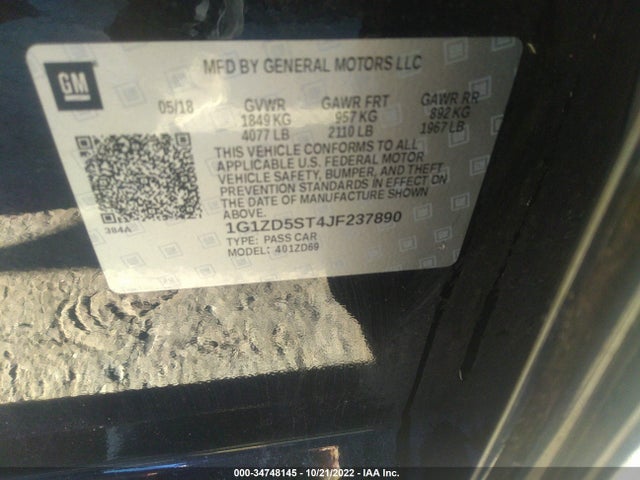 Chevrolet MALIBU LT 2018 1G1ZD5ST4JF237890 Image 9