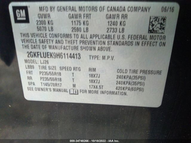 2GKFLUEK9H6114413 GMC Terrain Slt