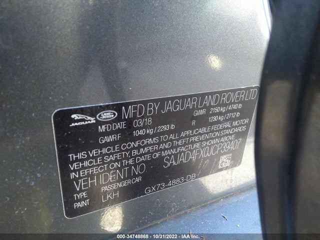 2018 Jaguar XE, VIN: SAJAD4FX0JCP39407