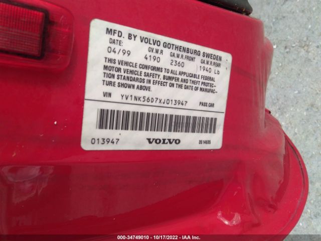 YV1NK56D7XJ013947 Volvo C70