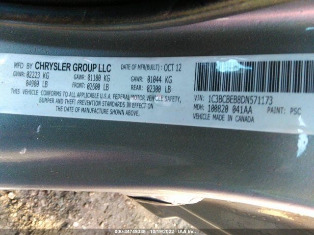 2013 CHRYSLER 200 TOURING VIN: 1C3BCBEB8DN571173