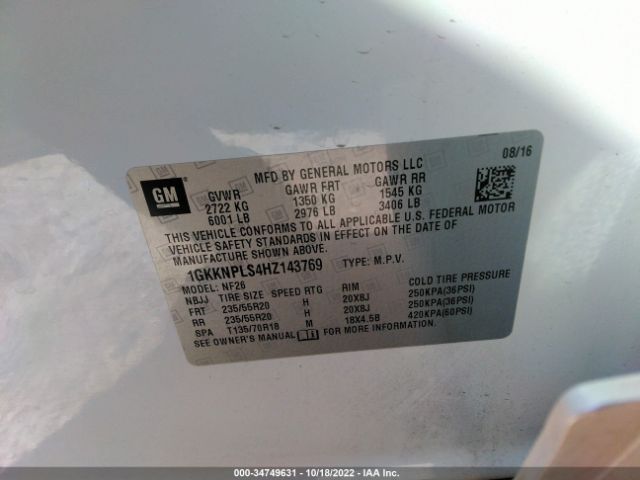 1GKKNPLS4HZ143769 GMC Acadia Denali