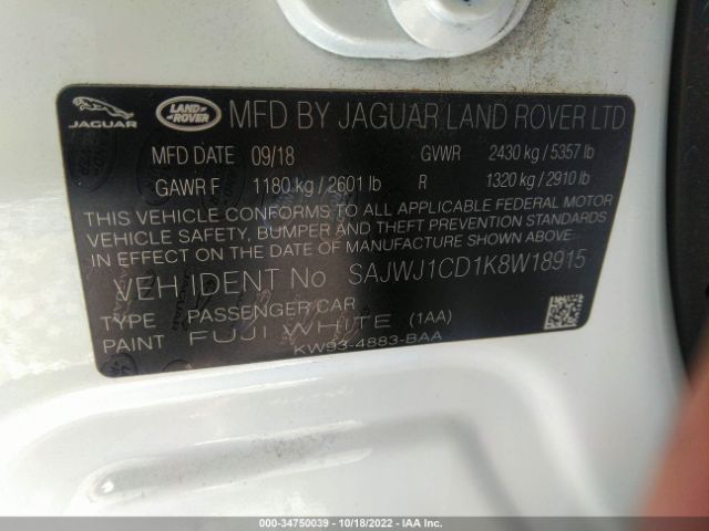 SAJWJ1CD1K8W18915 Jaguar Xj Xj R-sport