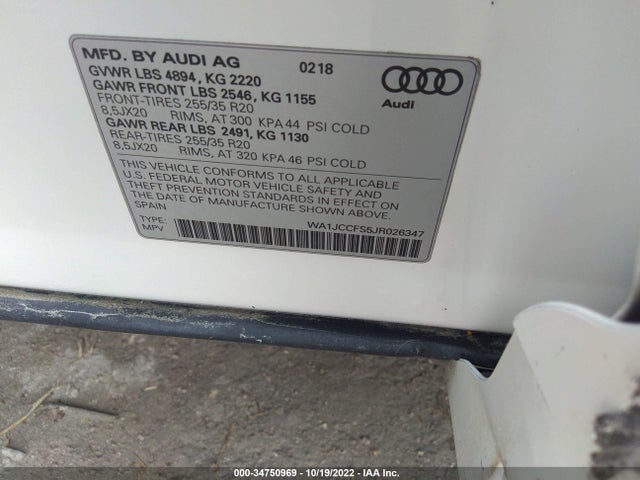 WA1JCCFS5JR026347 Audi Q3 Premium Plus