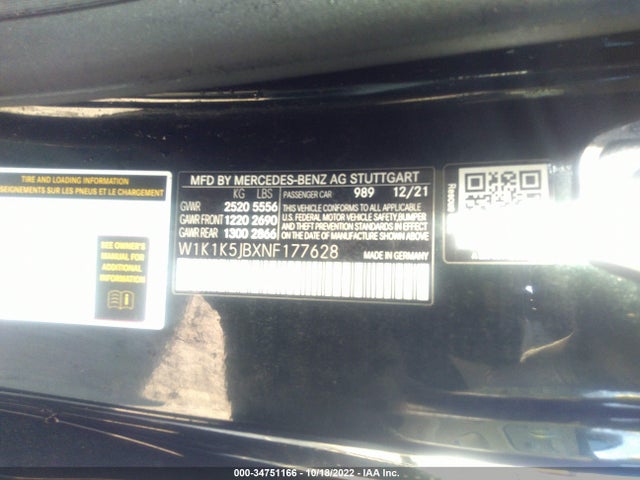 2022 Mercedes-Benz E-Class, VIN: W1K1K5JBXNF177628