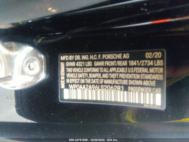 2020 Porsche 911, VIN: WP0AA2A96LS206281