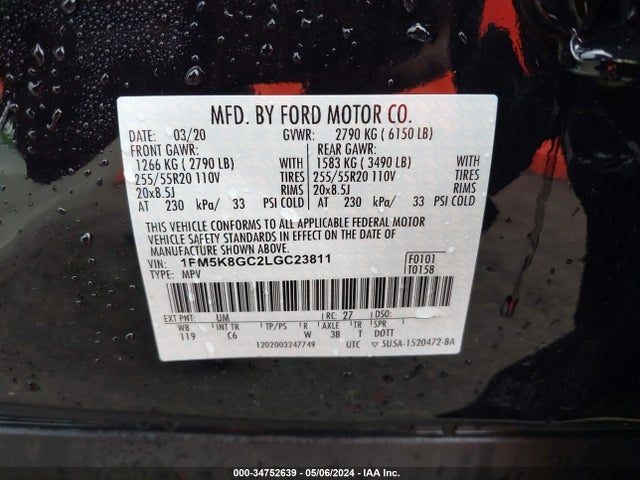 Ford Explorer St 2020 1FM5K8GC2LGC23811 Image 9