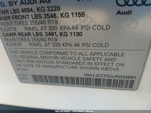 Audi Q3 Premium Plus 2018 WA1JCCFS3JR034561 Image 9