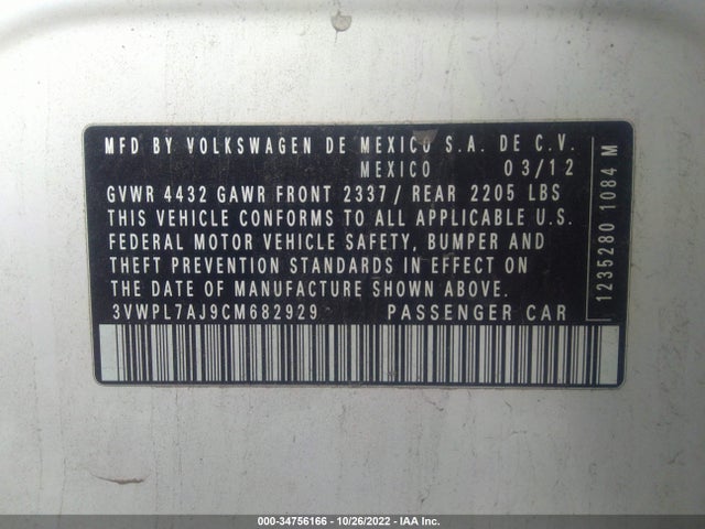 3VWPL7AJ9CM682929 Volkswagen Jetta Sportwagen Tdi W/sunroof
