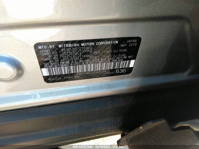 2018 Mitsubishi Eclipse, VIN: JA4AT5AA7JZ067539