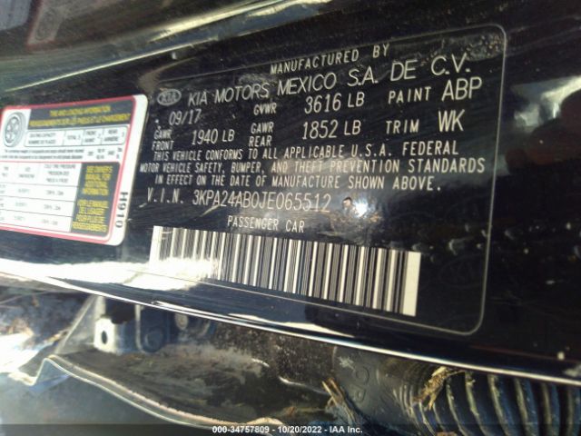 3KPA24AB0JE065512 KIA Rio