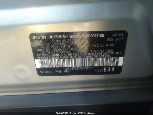 JA4J3TA8XNZ032257 Mitsubishi Outlander Es
