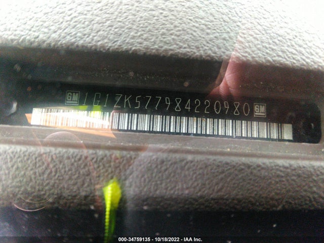 2008 CHEVROLET MALIBU LTZ VIN: 1G1ZK577984220980