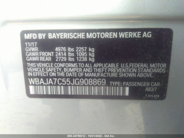 WBAJA7C55JG908869 BMW 5 Series 530i Xdrive