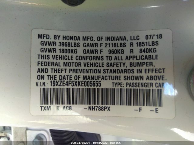19XZE4F5XKE005655 Honda INSIGHT EX