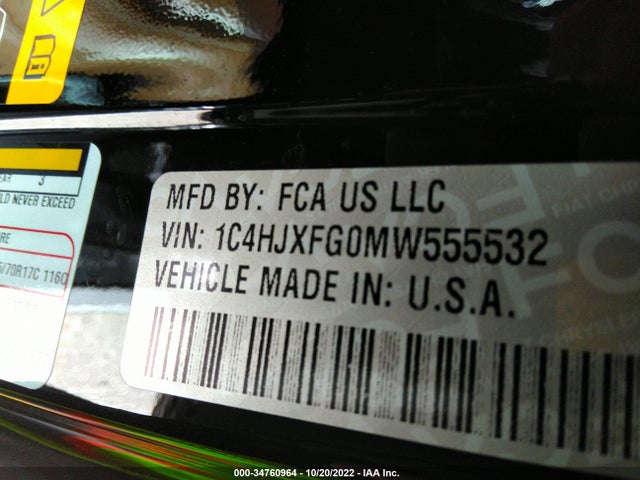 1C4HJXFG0MW555532 Jeep Wrangler Unlimited Rubicon