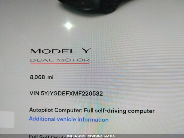 Tesla Model Y Performance 2021 5YJYGDEFXMF220532 Image 9