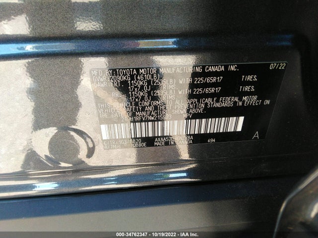 Toyota RAV4 LE 2022 2T3H1RFV7NW215983 Image 9