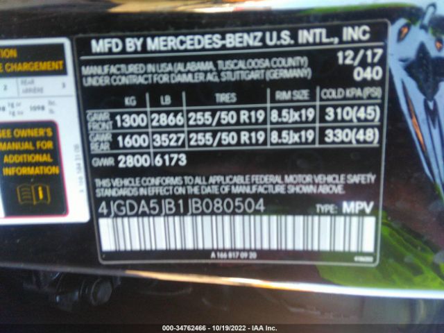 4JGDA5JB1JB080504 Mercedes-Benz Gle Gle 350
