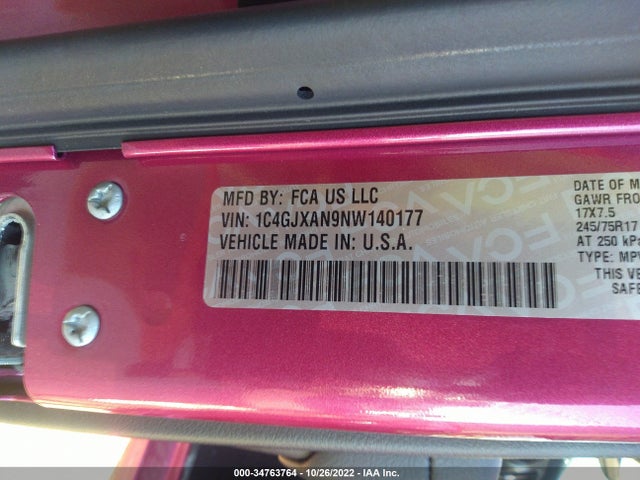 2022 Jeep Wrangler, VIN: 1C4GJXAN9NW140177