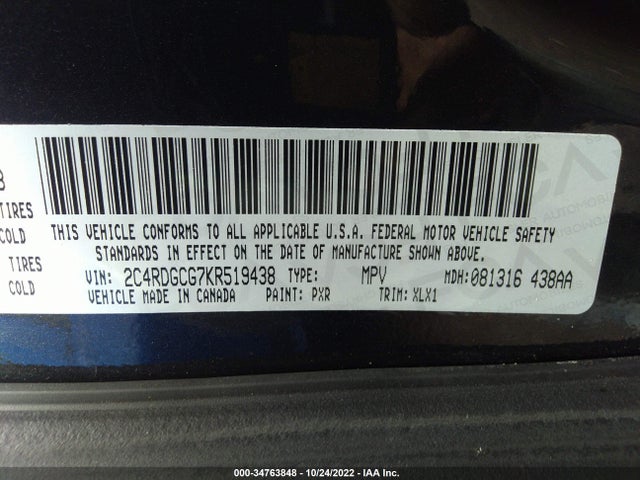 Dodge Grand Caravan Sxt 2019 2C4RDGCG7KR519438 Image 9
