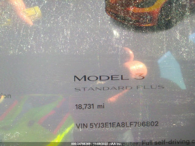 Tesla MODEL 3 2020 5YJ3E1EA8LF796802 Image 8