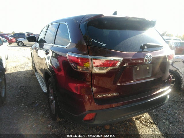 Toyota Highlander Le 2016 5TDZKRFH8GS125046 Image 3