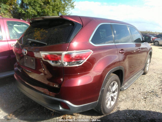Toyota Highlander Le 2016 5TDZKRFH8GS125046 Image 4