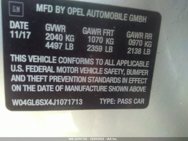 2018 Buick Regal, VIN: W04GL6SX4J1071713