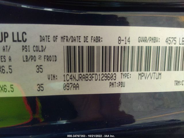 1C4NJRAB3FD129603 Jeep Patriot North