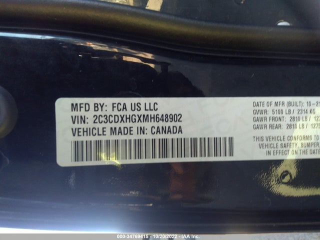 Dodge CHARGER GT 2021 2C3CDXHGXMH648902 Image 9