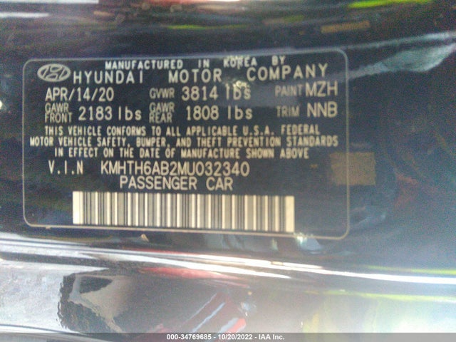 2021 Hyundai Veloster, VIN: KMHTH6AB2MU032340