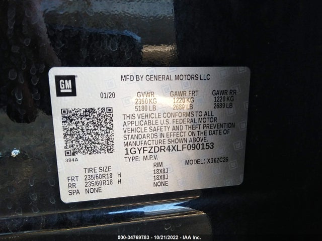 2020 Cadillac XT4, VIN: 1GYFZDR4XLF090153