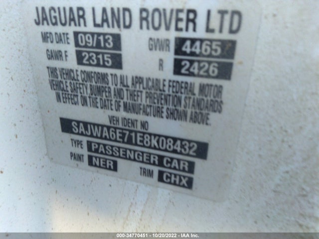 2014 Jaguar F-TYPE, VIN: SAJWA6E71E8K08432