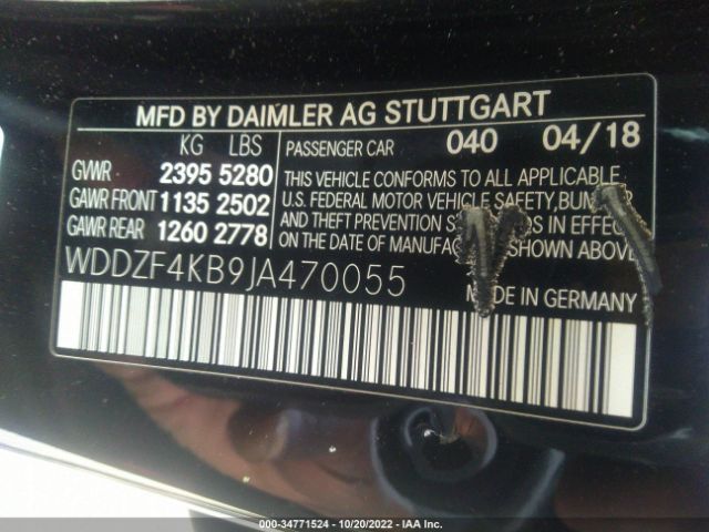 WDDZF4KB9JA470055 Mercedes-Benz E-class E 300
