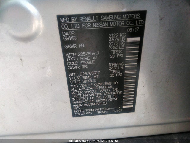 Nissan ROGUE S 2017 KNMAT2MV9HP591123 Image 9