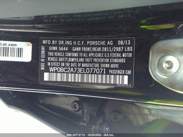 2014 Porsche Panamera, VIN: WP0BC2A73EL077071