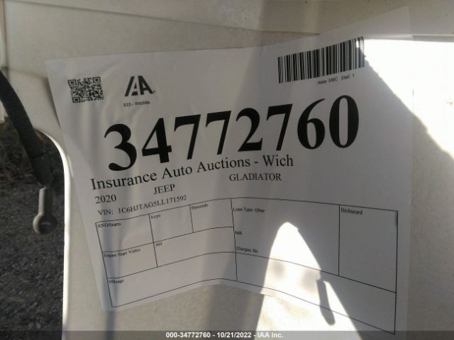 1C6HJTAG5LL171592 Jeep Gladiator Sport S 4x4