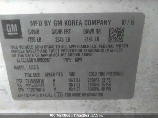 2020 BUICK ENCORE PREFERRED VIN: KL4CJASB7LB003267