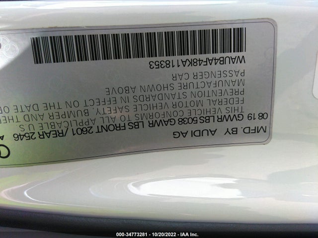 2019 Audi S4, VIN: WAUB4AF48KA118353