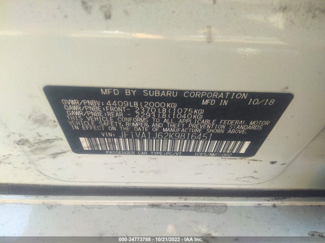 2019 Subaru WRX, VIN: JF1VA1J62K9816451