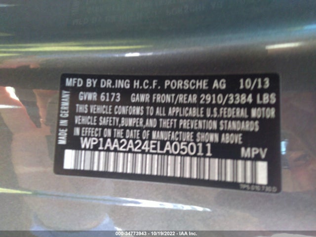 2014 Porsche Cayenne, VIN: WP1AA2A24ELA05011